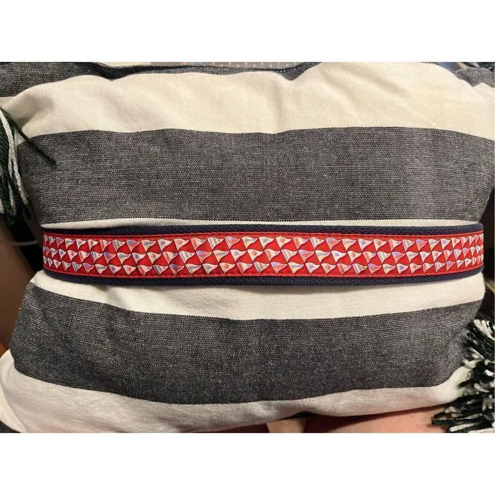 Vineyard Vines Sailibg Flags Canvas & Leather Belt sz 32
